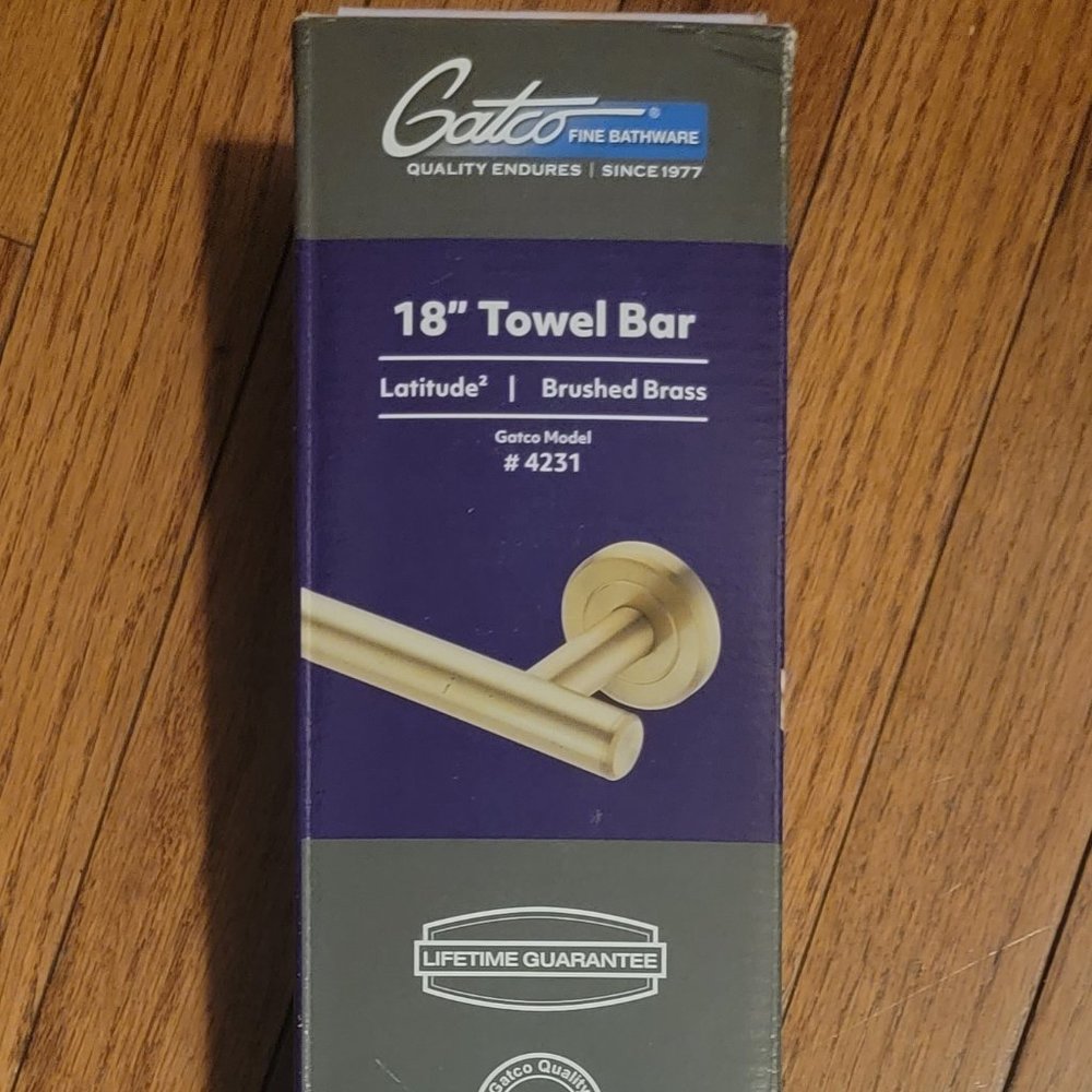 Gatco Latitude II 18 in. Towel Bar in Brushed Brass 4231 (Gold)